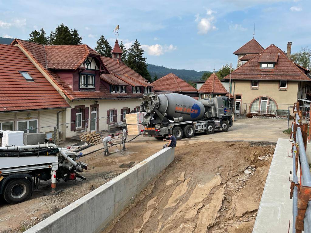 Chape ciment fluide sur plancher chauffant - Le Hohwald