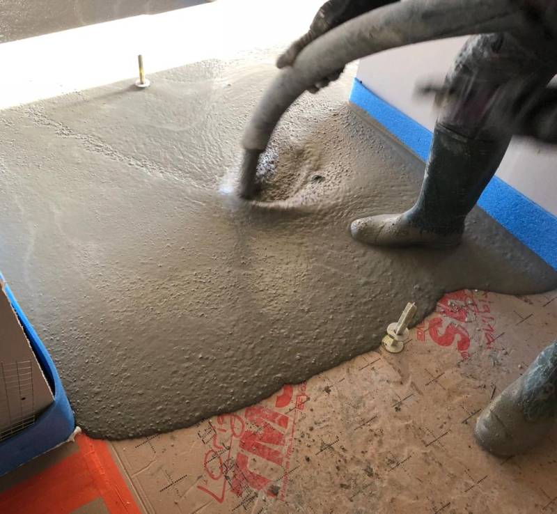 Chape HPC sur isolation PU