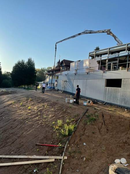 Chape ciment fluide sur plancher chauffant - Le Hohwald